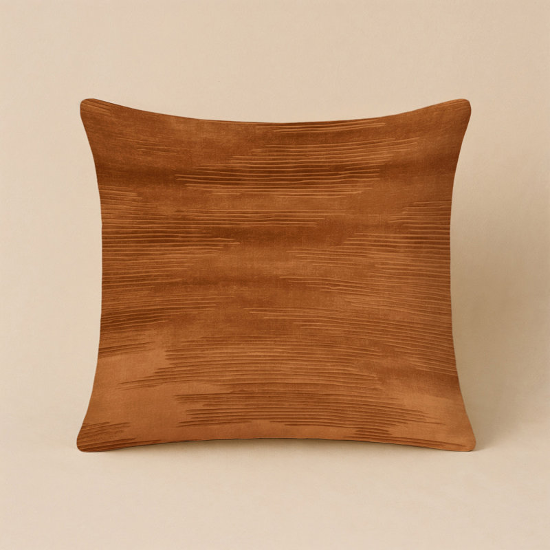 Indoor and Outdoor Throw Pillow, Square 18", Brown Abstract 72