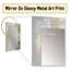 Jaune et gris au-delà de la toile I - miroir de peinture abstraite, miroir mural décoratif jaune, impression d'art en métal-367024937
