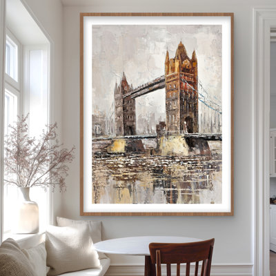 «London Tower Bridge», reproduction encadrée mate encadrée - décor
