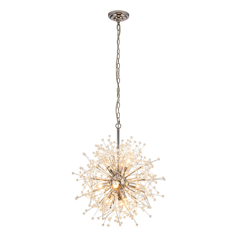 Dandelion 9-Light Sputnik Crystal Chandelier Starburst Sunburst Ceiling Lighting