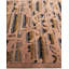 Tapis unique en laine noué à la main beige / brun / noir nouvel âge 4 pi 2 po x 6 pi 4 po