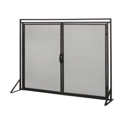 Iron Fireplace Screen In Matte Black - Block Fire Hazards, 30.17"H X 39.49"W Elegant Your Family,