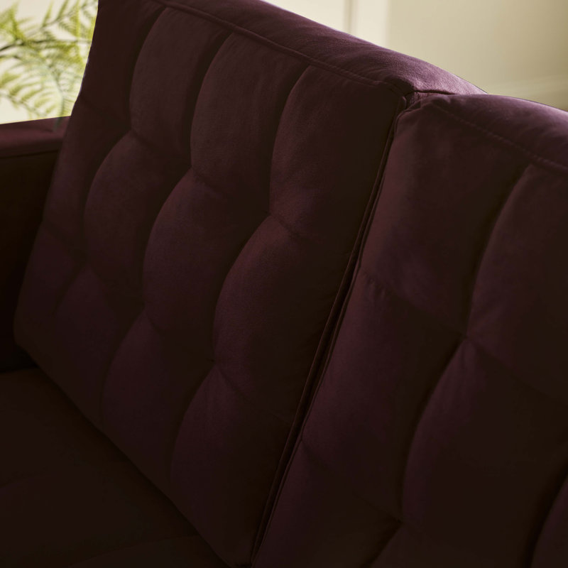 Jodi Velvet Sofa - Upholstered Modern Retro Fabric Stylish & Contemporary, 2 Seater, Maroon