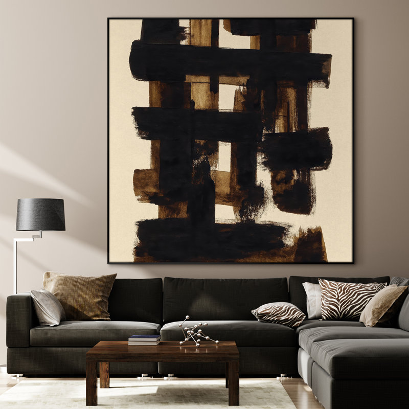 Très grand art mural, reproduction d'art sur toile - art abstrait moderne et net, H 36 po x l 36 po