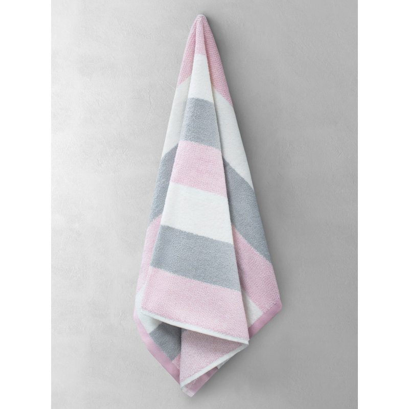 Dilan 100 Percent Cotton Weston Stripe Hand Towel, Pink