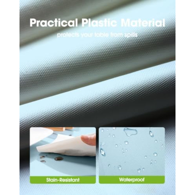 Plastic Table Cloth Disposable 84 Inch Round 10 Pack, Baby Blue