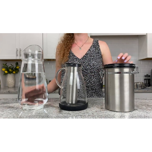Zulay Kitchen 1 Gallon Cold Brew Coffee Maker with 1 Gallon, Majestic Silver