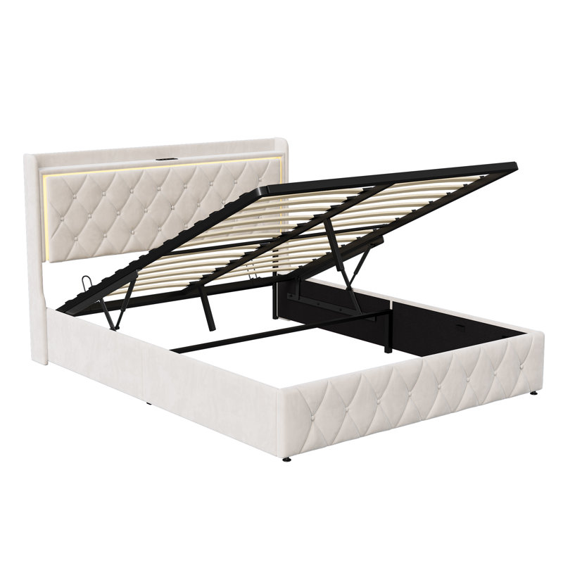 Upholstered Ottoman Storage Bed, European Kingsize (160 x 200 cm)