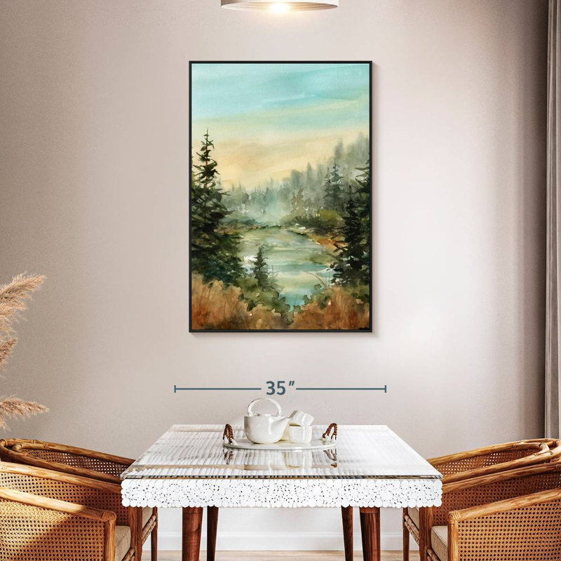Forest Favorite Spot, 31 po x 46 po, Cadre flottant noir