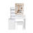 Modern Vanity Desk ,Featuring 3 Modes Of LED Lighting With Adjustable Brightness , With 4 Drawers And Multiple Open Storage Shelves, With A Hair Dryer Holder And Power Socket, A Dressing Chair.White-673206721
