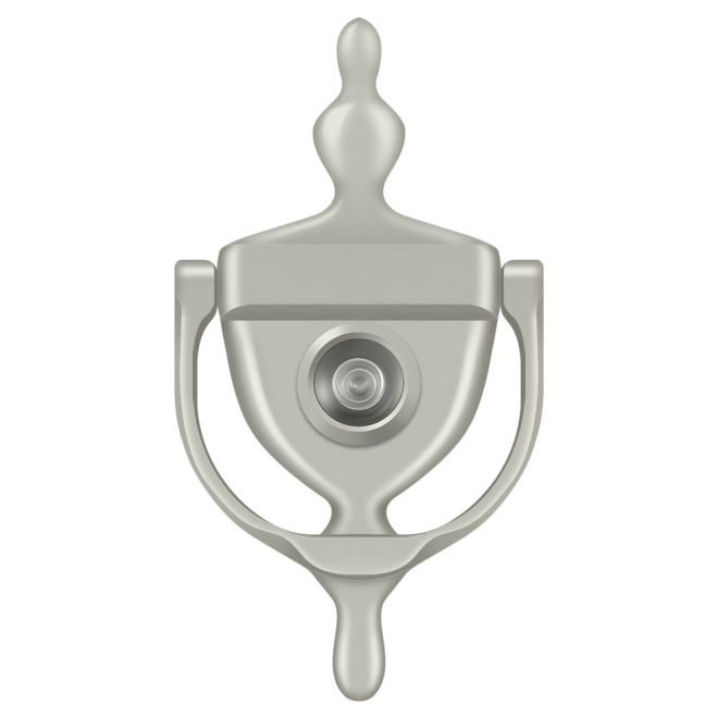 Victorian Brushed Nickel Door Knocker with Viewer