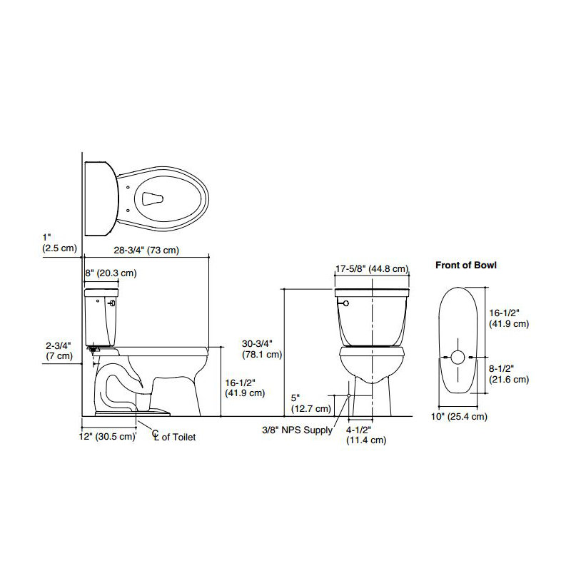 Barrington™ Elongated Two-Piece Toilet, Left-Hand, Black Black