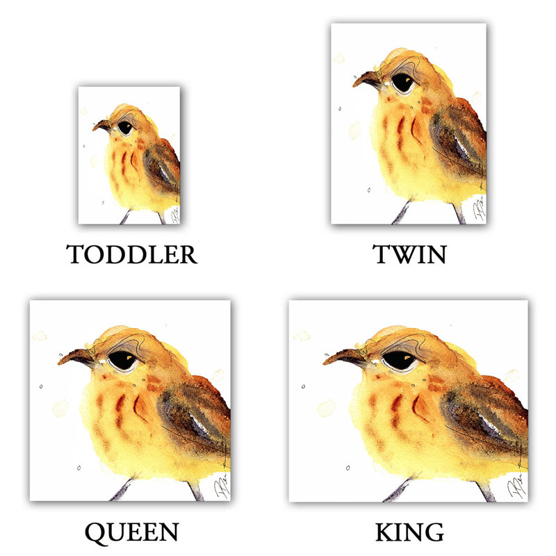 Ensemble de housse de couette jaune warbler, 1 housse de couette grand + 2 taies standards