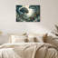 «Teal Mushroom and Ferns in Misty Forest Landscape», art mural sur toile-80136334