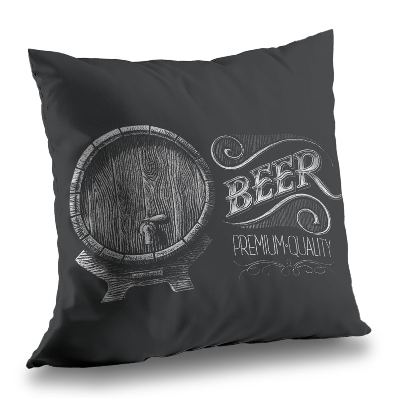 Old Beer Sign - Rustic Poly Twill Throw | Home Decor Accent – Throw Pillow Cover Only, Double-Sided Print, Insert Not Included