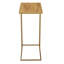 Table de bout en forme de C Bridgeview - Table d'appoint en bois de manguier avec cadre en fer doré pour canapé, causeuse ou lit - Mobilier de salon moderne