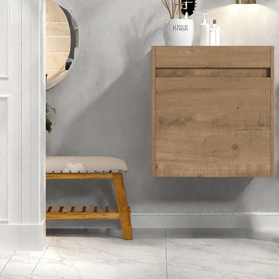 Meuble-lavabo moderne 18 po avec lavabo en résine blanche