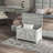 HOMCOM 30" Farmhouse Storage Chest, Lift Top Box Organizer With Safety Hinge To Open Up 100° For Bedroom, Entryway, Living Room, Gray Wood Grain