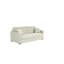 Canapé-lit à accoudoirs carrés en cuir véritable à grain carré de 77 po avec matelas en mousse à mémoire de forme Adalise Italian-1013023241