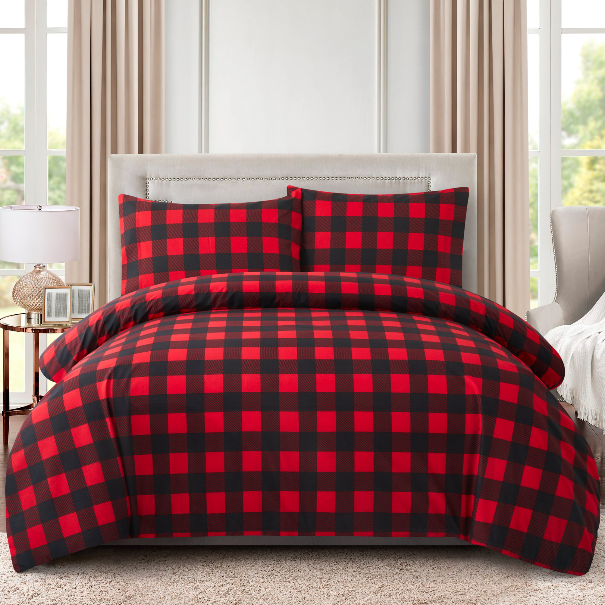 Marina Decoration Red, Black Rayon Duvet Cover Set & Reviews - Wayfair ...