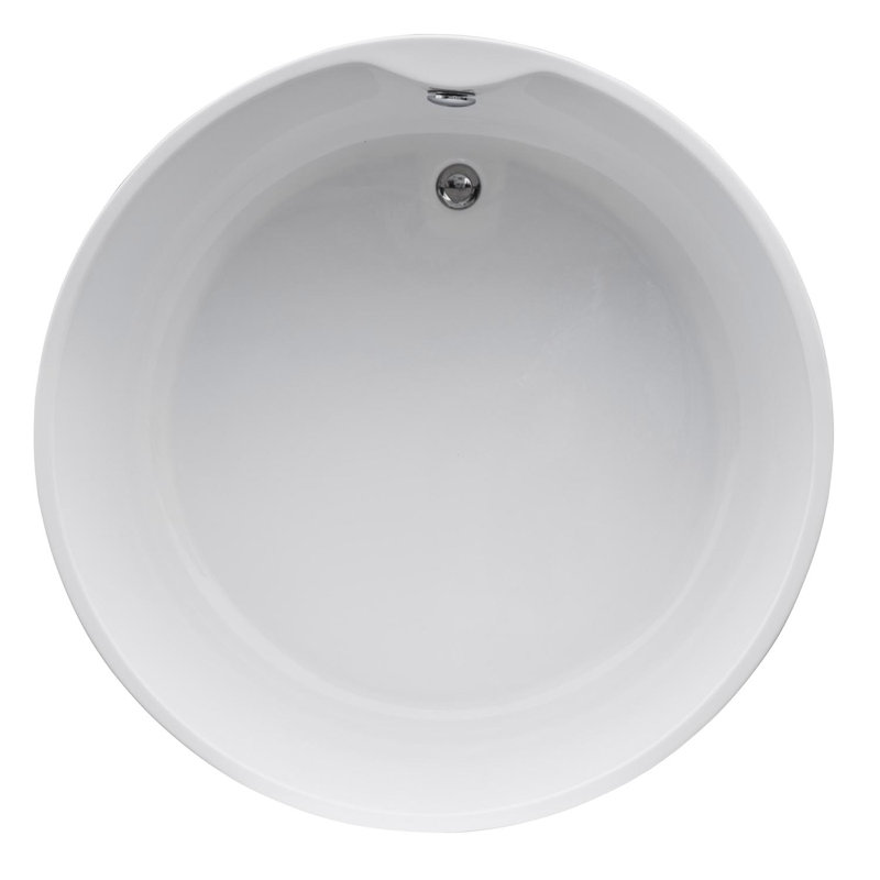 Kingston Brass Aqua Eden 45-Inch Acrylic Round Double Ended Freestanding Tub with Drain