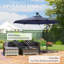 Parasol de patio en porte-à-faux 9,7 pi à DEL solaire bleu foncé