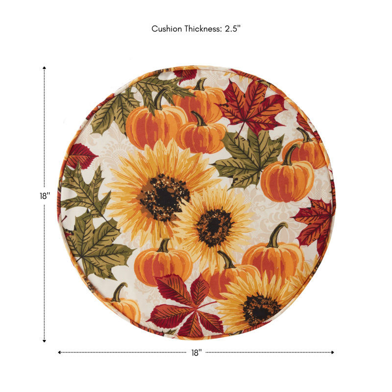 Outdoor Round Dining Chair Seat Pad, Marisol