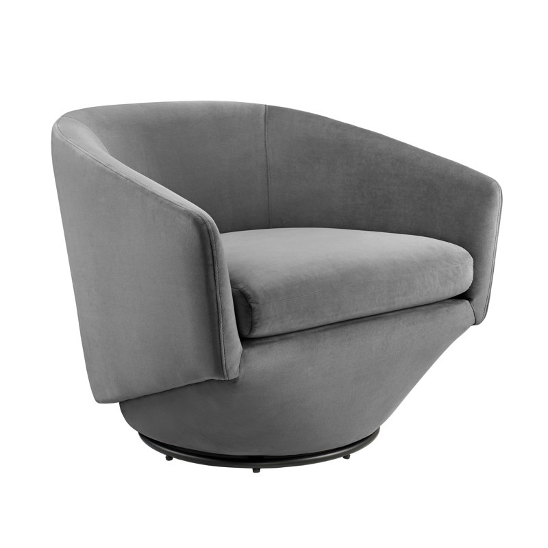 Series Performance Velvet Fabric Swivel Chair, Gray Velvet