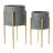 Modern Boho Embossed Metal Planters with Stands-506141959