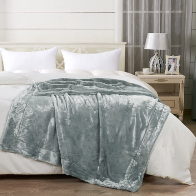 Plain Faux Fur Throw Blanket