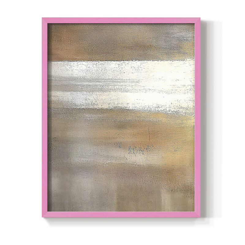 Abstrait, encadré, prêt à accrocher , Rose, H 10 po x l 8 po