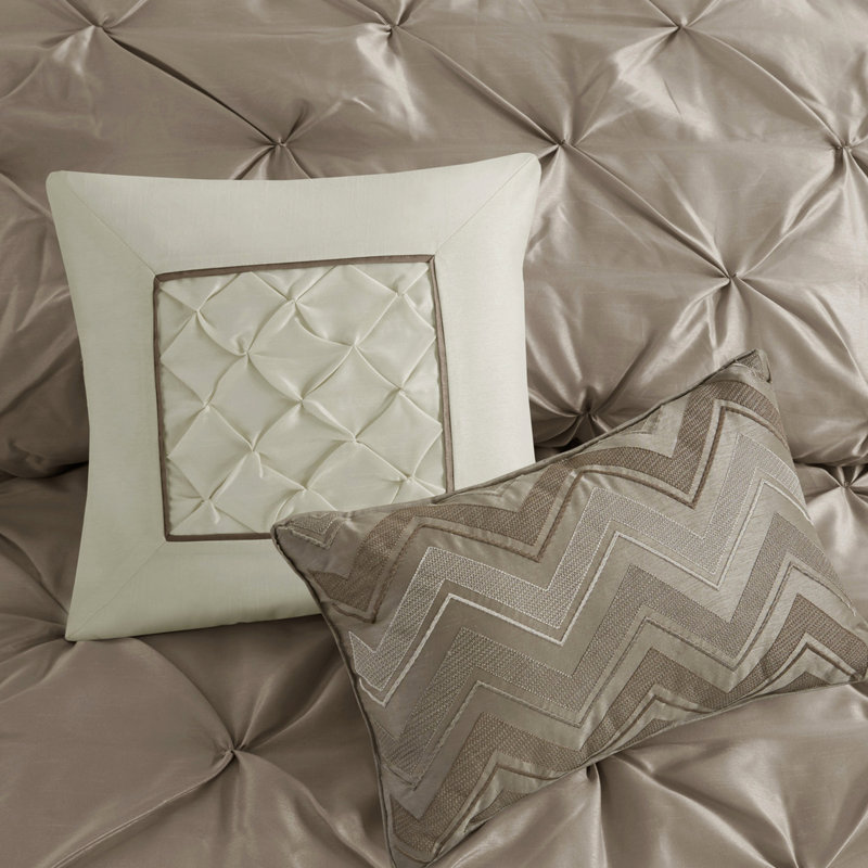 Édredon très grand 7 pièces Taupe