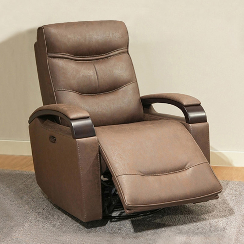 Fauteuil inclinable électrique pivotant Elvina, Mélange de polyester chocolat