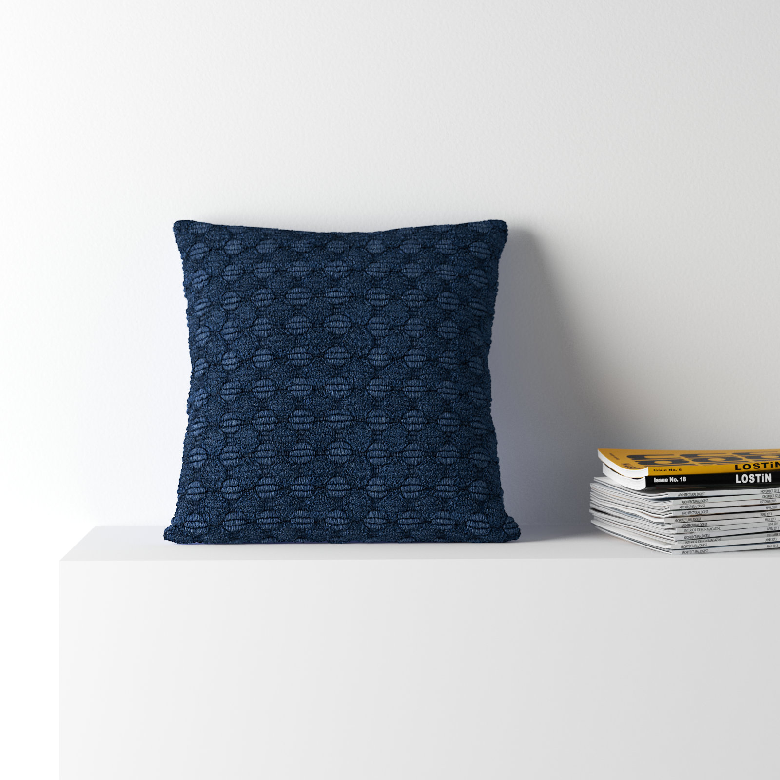 Roya Cotton Throw Pillow, Blue