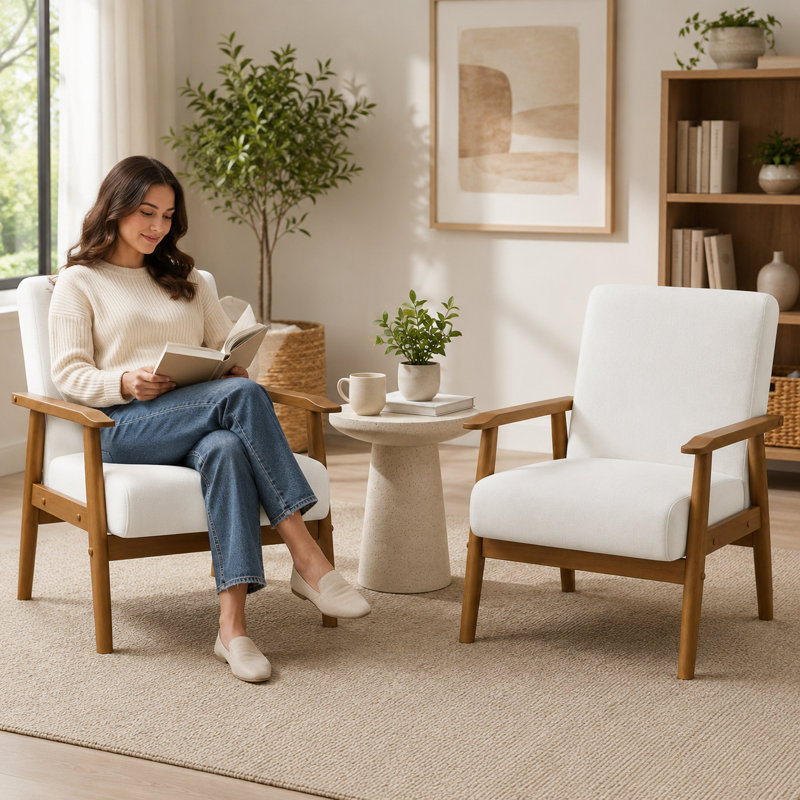 Ensemble de 2 chaises d'appoint Bridgeview, Lin lin