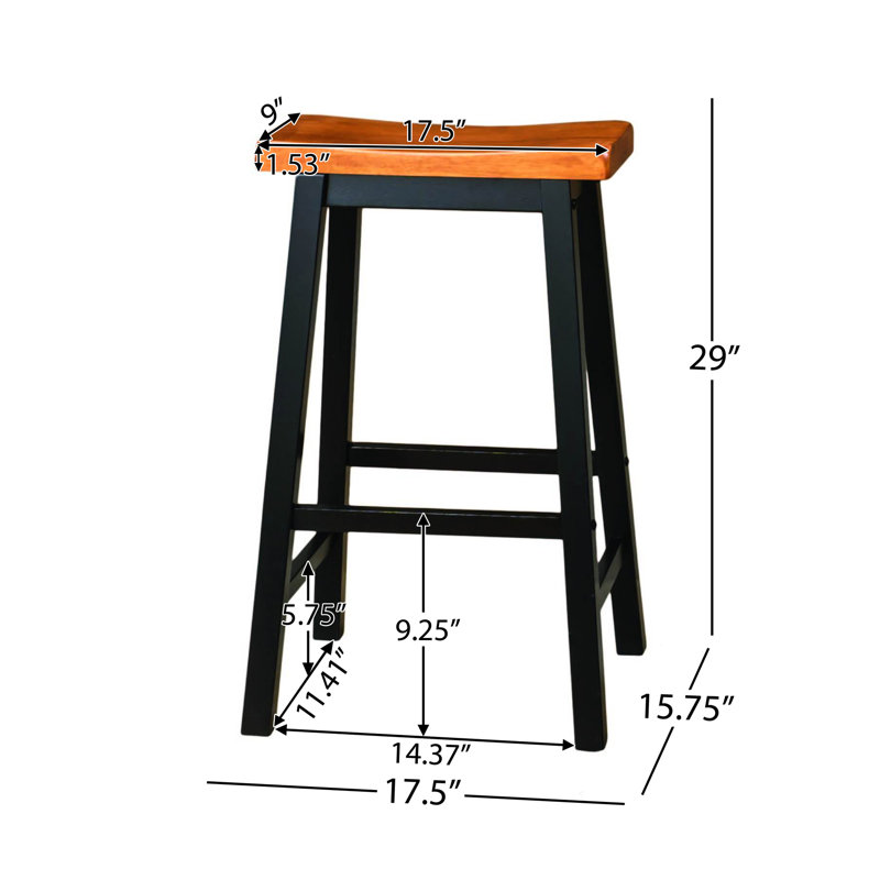 Tabouret de selle en bois 29 po, noyer