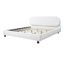 Lit tapissier crème avec pieds en bois d'hévéa crème-129059814