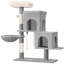 95cm Cat Tree for Indoor Cats, Cat Tower with Adjustable Base, Soft Large Platform, Plush Ball, Cat Bed, Scratching Post, Basket, Sisal Rope, Spacious and Sturdy-1670689688