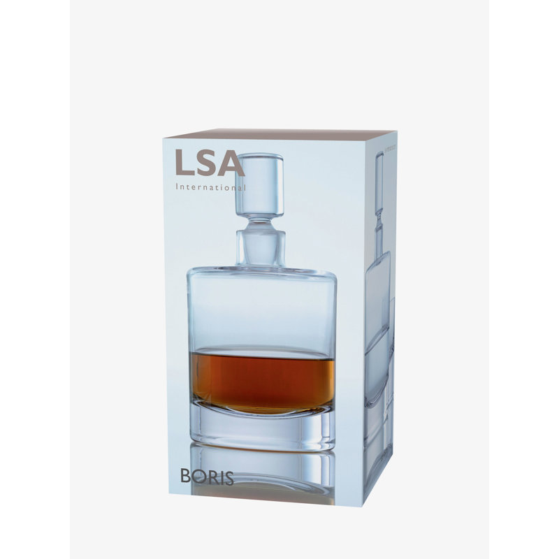 Handcrafted Clear Glass Whiskey Decanter with Heavy Base
