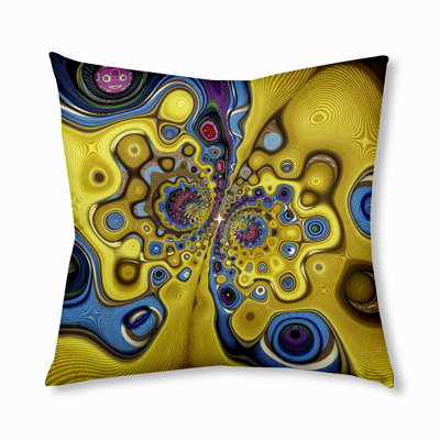 203 - Coussin de sol touffeté à motif bohémien et éclectique