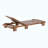 U_Style 78.8'' Outdoor Patio Chaise Lounge Chair, Acacia Wood Adjustable Recliner With Headrest And Retractable Side Tray, Perfect For Terrace, Poolside, Garden, And Beach-117094435