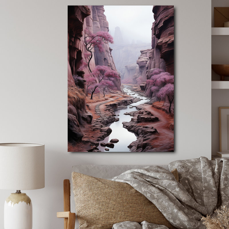 Impression sur toile «S tabac Purple Canyon Endless Journey», H 32 po x l 16 po x P 1 po, Toile tendue