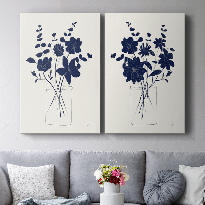 Toile tendue avec châssis indigo I-Premium Gallery - prêt à être accroché, H 60 po x l 80 po