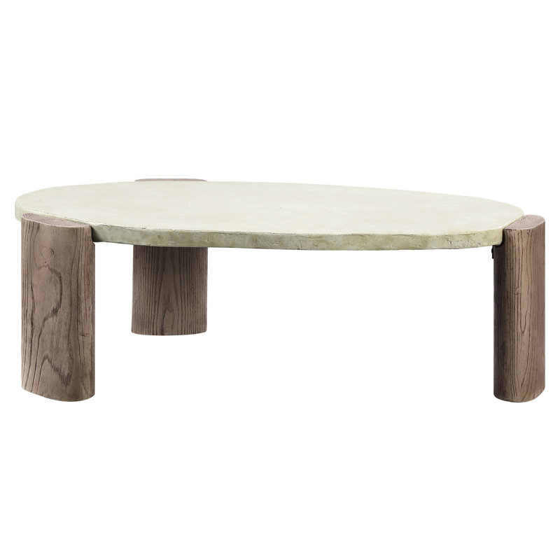 Et table basse au fini chêne et chêne - Béton fabriqué avec style La durabilité à l'esprit convient à un décor moderne et rustique d'une épaisseur de plateau de 27,48 po P, 45,95 l, 15,96 H, 64,96 lb. Poids fini par la construction, épaisseur