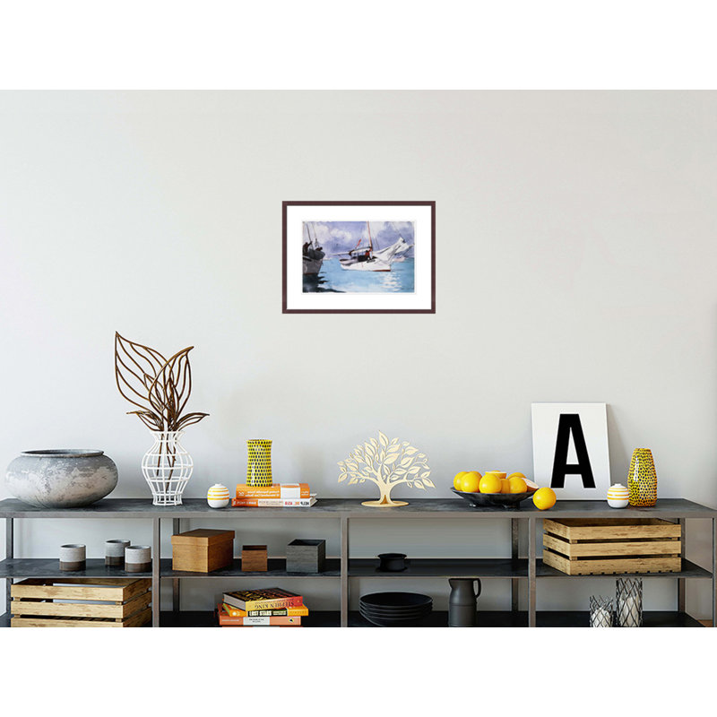 «Pêche bateaux Key West» par Winslow Homer - impression giclée encadrée, H 15,98 po x l 21,75 po