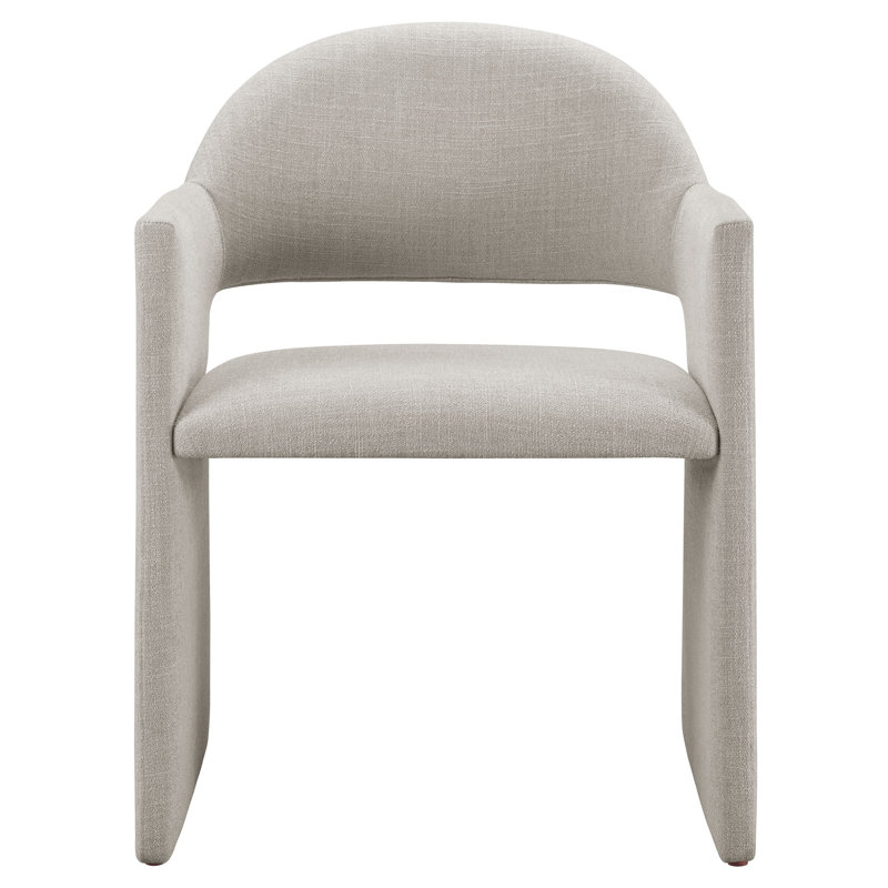 Talia Upholstered Fabric Dining Armchair, Linen
