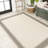 Clap Back Classic Diamond Border Cream/Black Indoor/Outdoor Rug-69807151