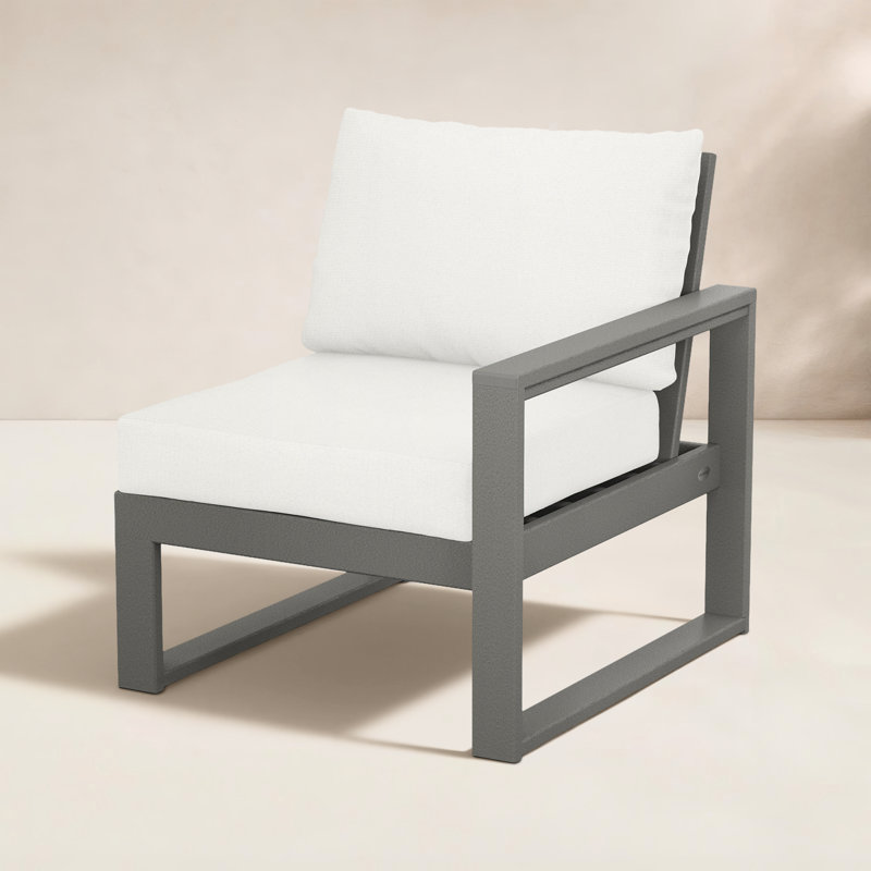Méridienne d'extérieur POLYWOOD, Microfibre Natural Linen Revolution®, Gris ardoise