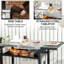Chariot de travail pour barbecue extérieur, 117 cm x 55 cm, acier inoxydable, table d'appoint pliable, chariot noir avec tablette, poste de préparation.