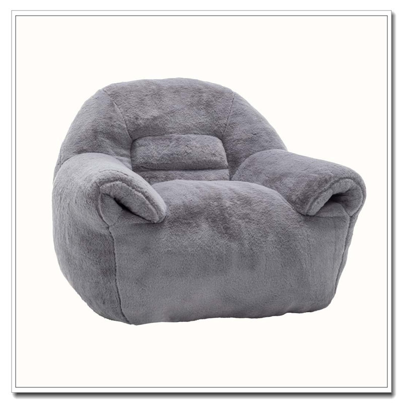 Faux Fur Bean Bag Chair, Dark Gray